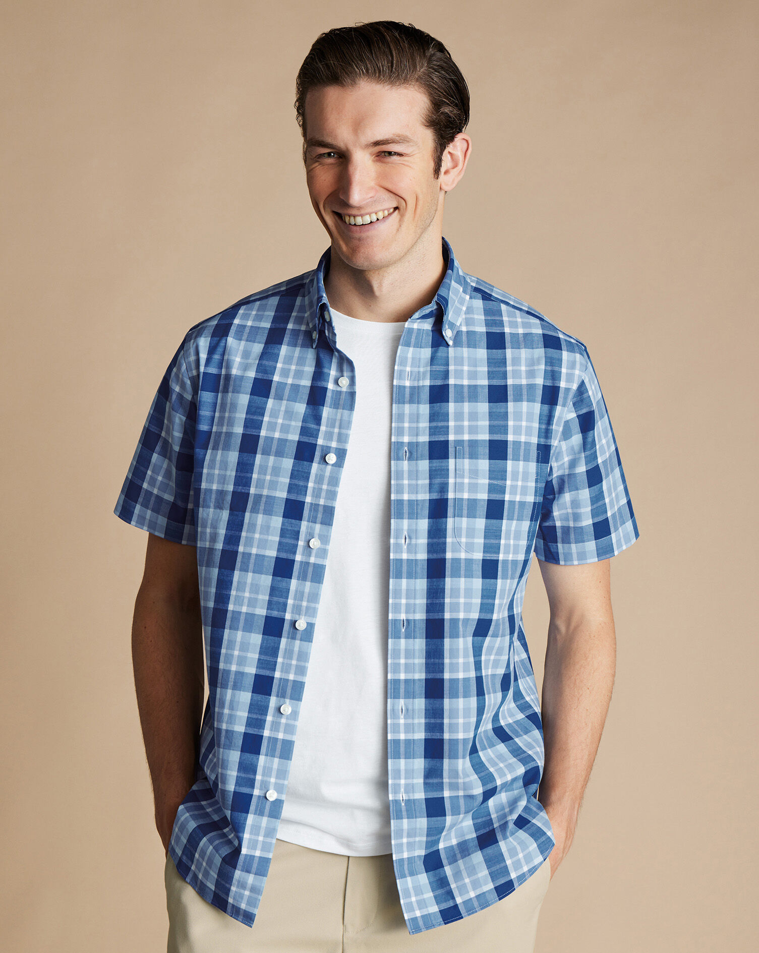 Textured Soft Handloom Royal Blue Shirt With Mix N Match Combination –  Tech-Tailor Fabrics